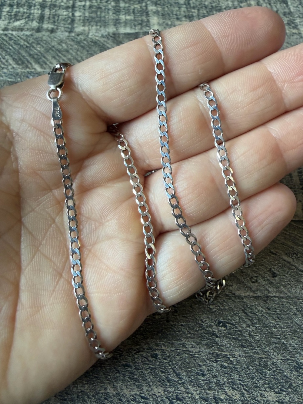 25” Italian Sterling Curb Chain Necklace